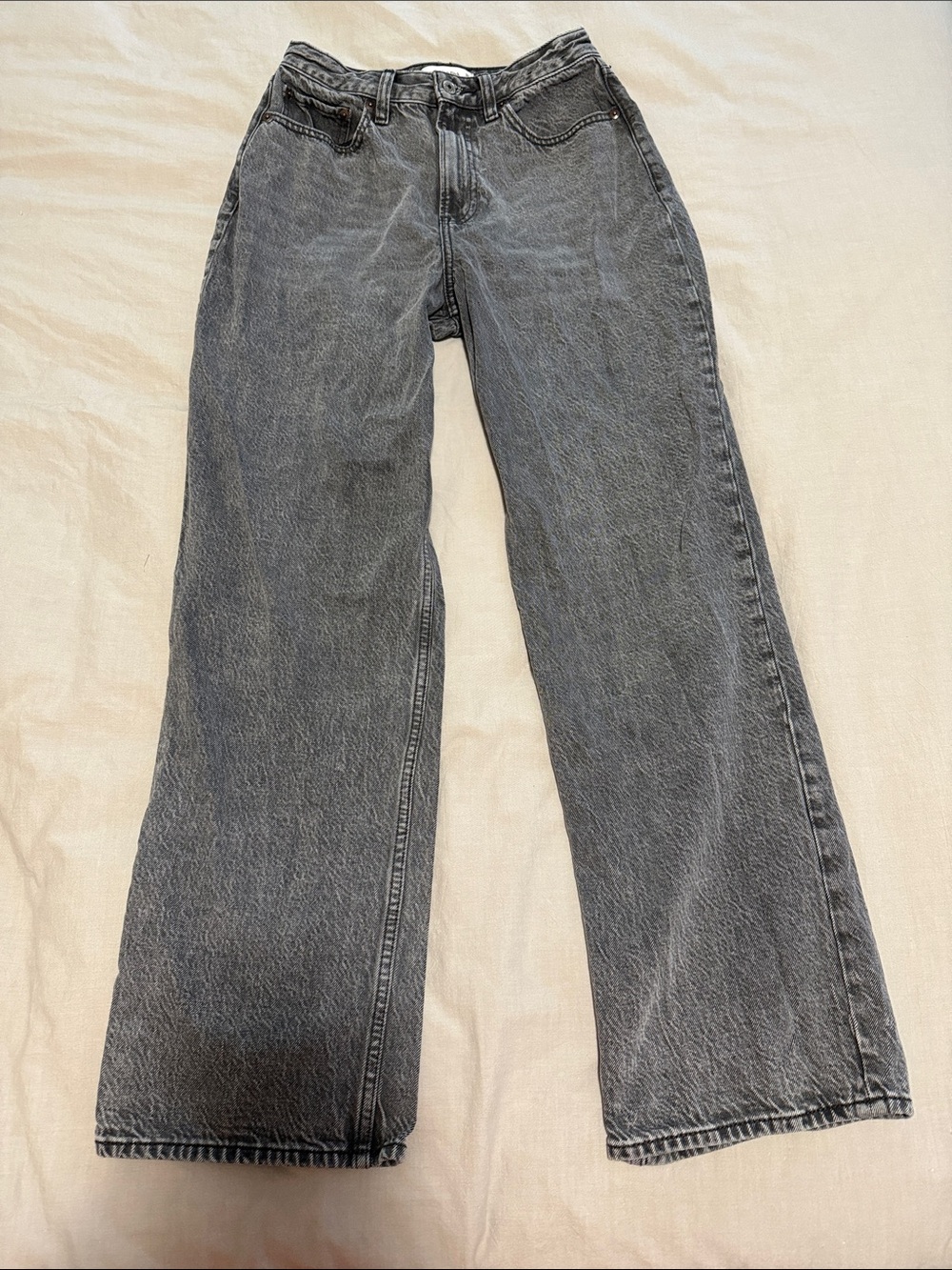Abercrombie & Fitch Curve Love High-Rise Loose - Washed Gray
